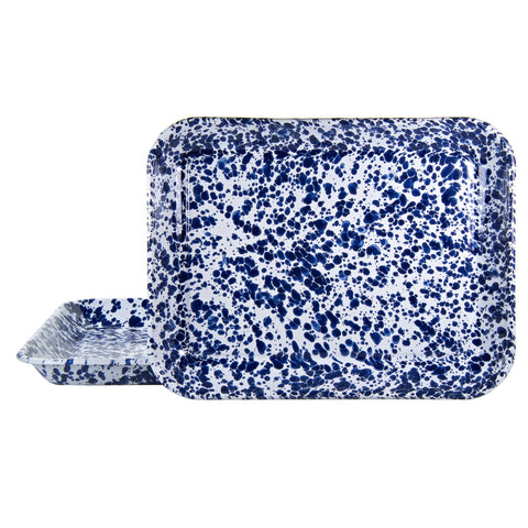 COBALT SWIRL SMALL RECTANGLE TRAY