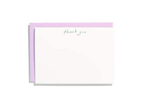 Handwritten Flat Note Box Set | Thank You in Emerald