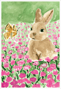 Bunny And Butterfly - Easter Card