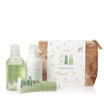 EUCALYPTUS TRAVEL SET WITH BEAUTY BAG