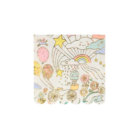 Happy Doodle Small Napkins | Set of 16