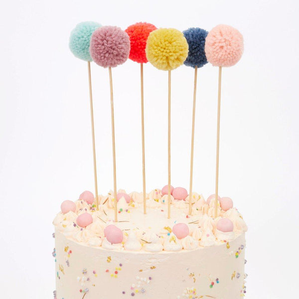 MULTI POMPOM CAKE TOPPERS