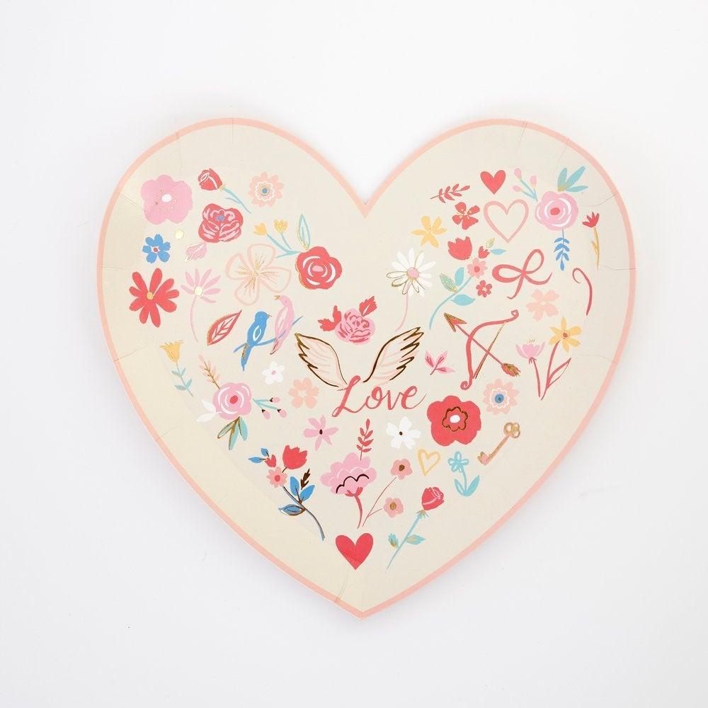 Valentine Heart Die Cut Plates | 8 Count