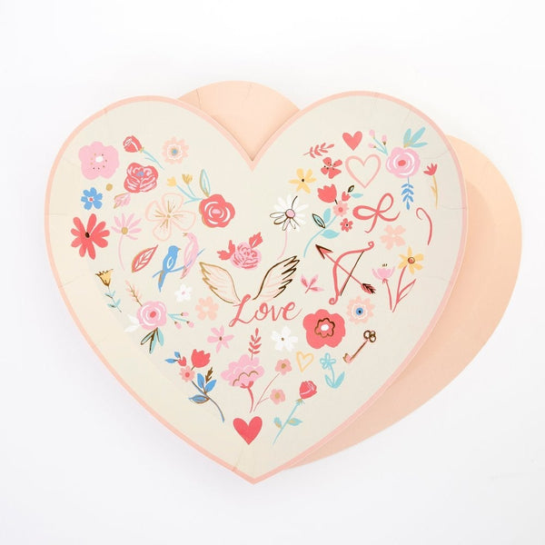 Valentine Heart Die Cut Plates | 8 Count