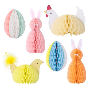 Easter Honeycomb Decorations | Set of 6