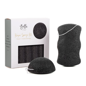 Konjac Gentle Exfoliating Sponge Set- Charcoal