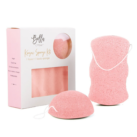 Konjac Gentle Exfoliating Sponge Set- Pink