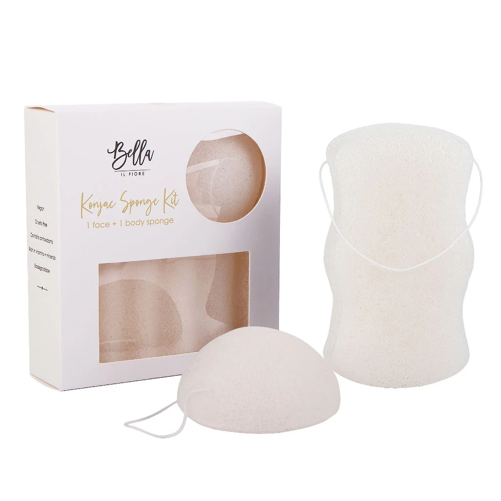 Konjac Gentle Exfoliating Sponge Set- White