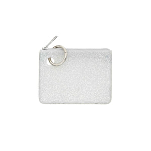 MINI SILICONE POUCH -SILVER CONFETTI