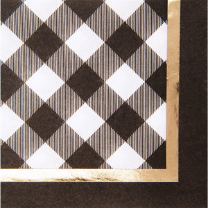 Black Buffalo Check Cocktail Napkin/20Pk