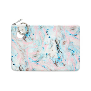 LARGE SILICONE POUCH - PASTEL MARBLE