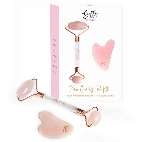 Rose Quartz Set Gua Sha & Face Roller