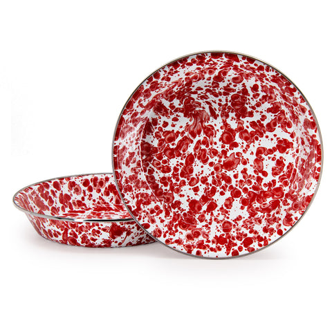 RED SWIRL PIE PLATE