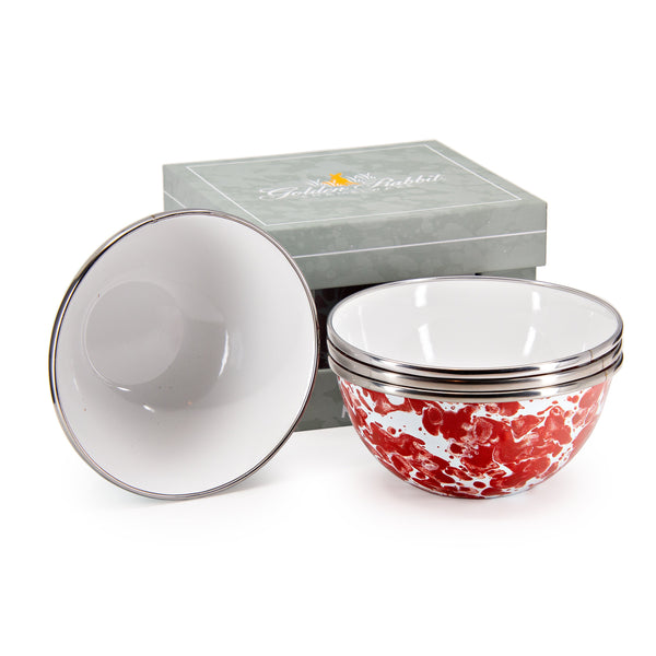 RED SWIRL PREP BOWL SET