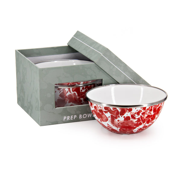 RED SWIRL PREP BOWL SET