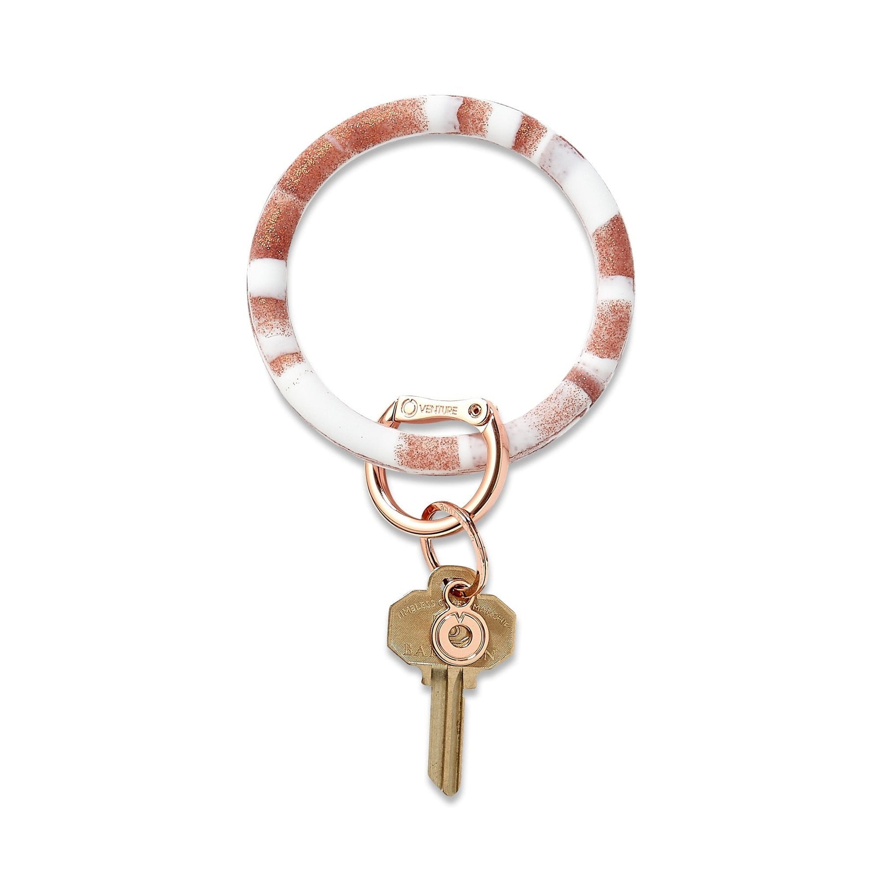 Marble Collection - Silicone Big O® Key Ring - Rose Gold Marble