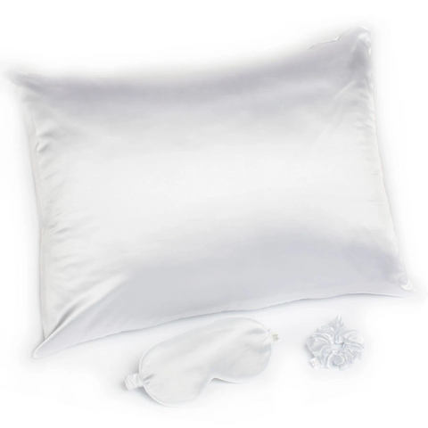 Goodnight Gorgeous Satin Sleep Set | White