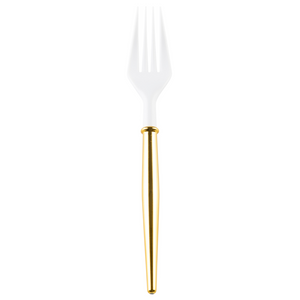 White and Gold Bella Cocktail Forks | 20pc