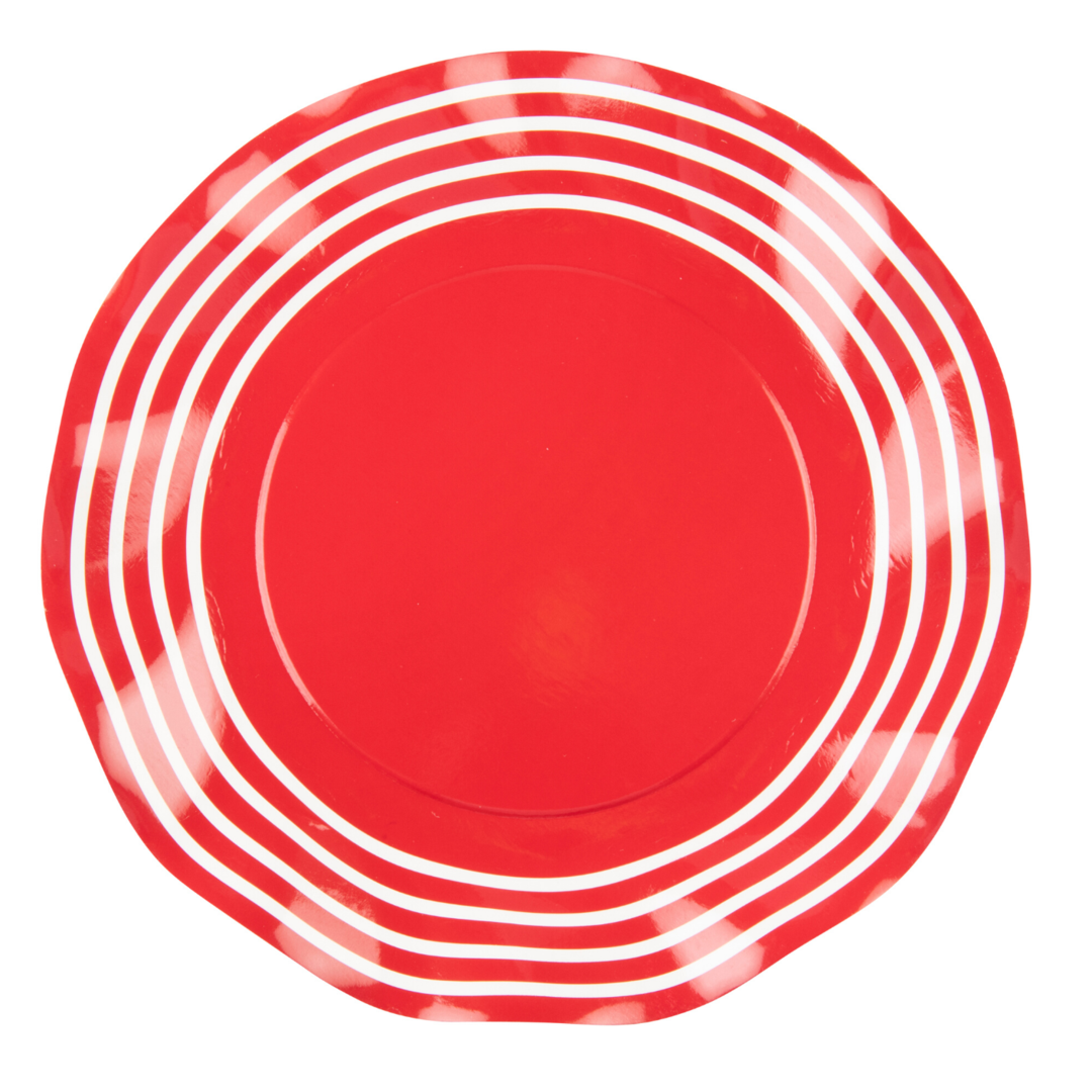 Wavy Salad Plate Red