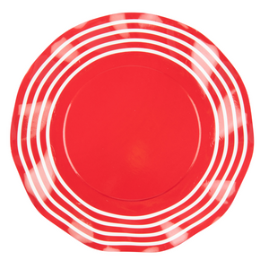 Wavy Salad Plate Red