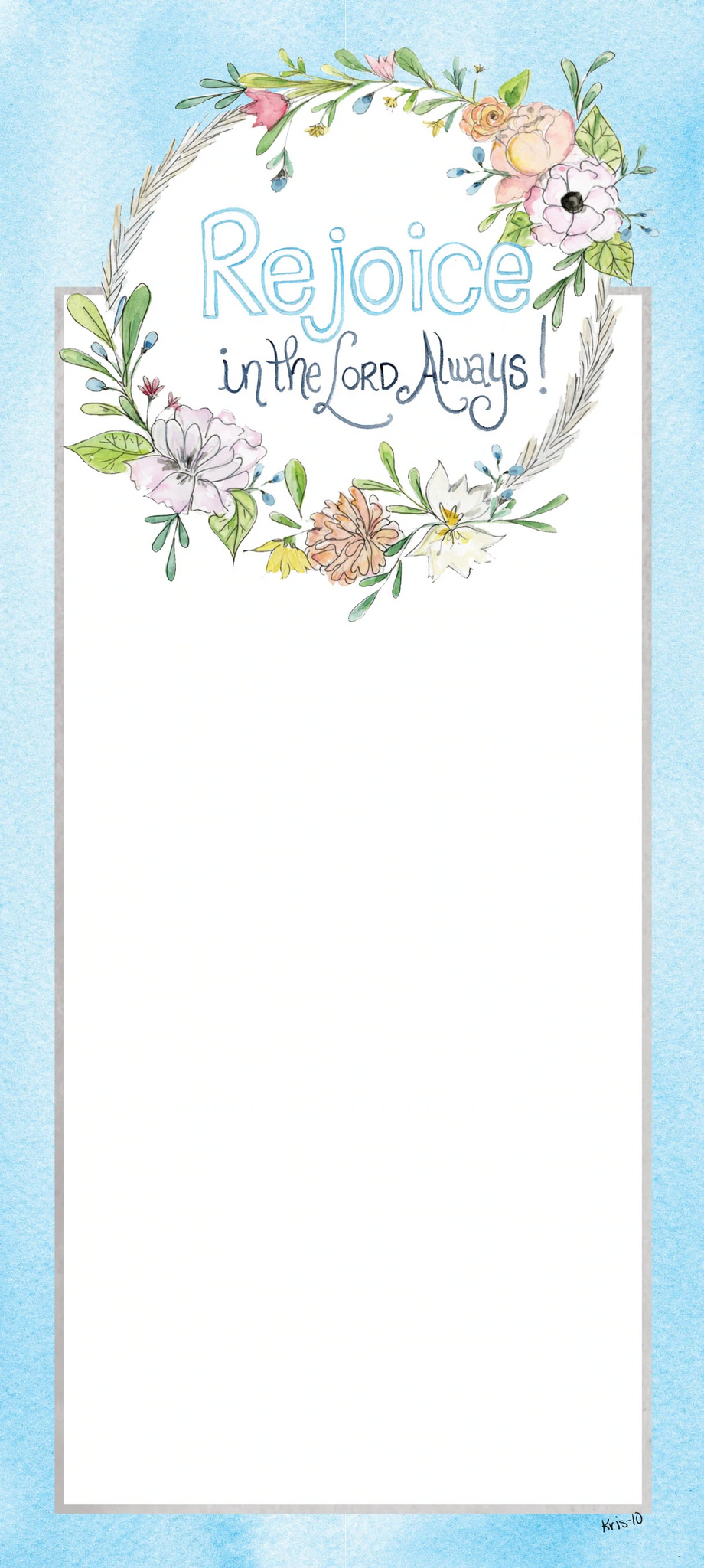 BLUE REJOICE SKINNY NOTEPAD