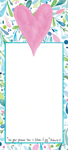 Whimsical Pink Heart Skinny Notepad