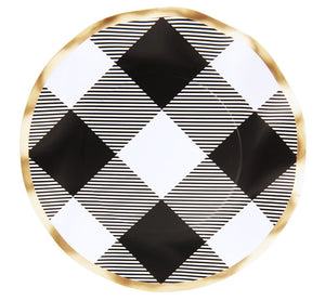 Black Buffalo Check Wavy Salad Plate/8Pk