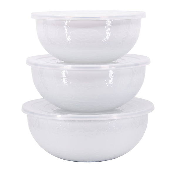 Solid White Mixing Bowls Set