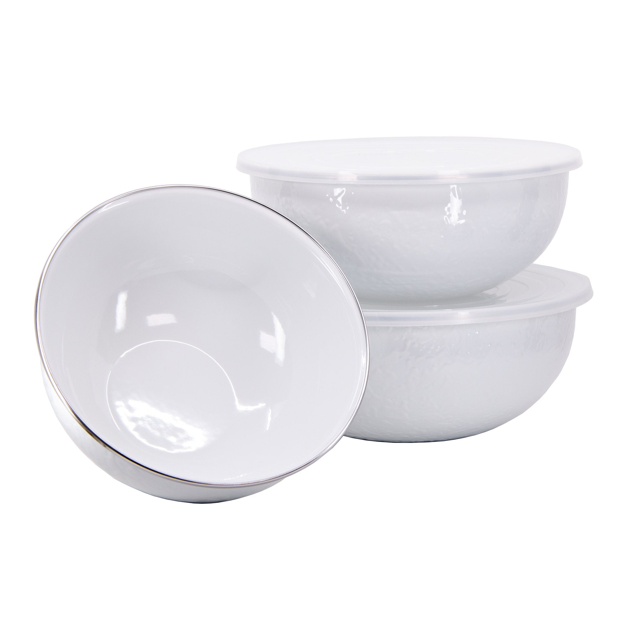 Solid White Mixing Bowls Set