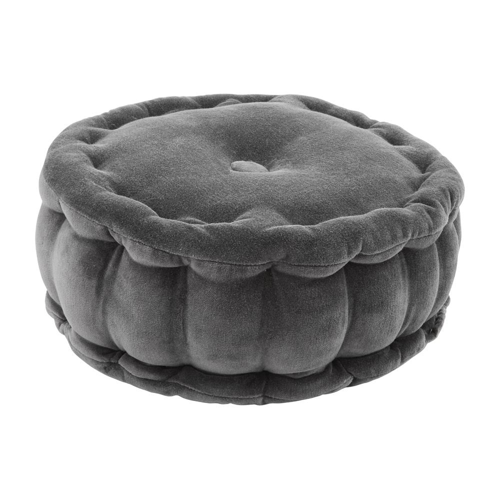 Gray Tufted Velvet Pillow