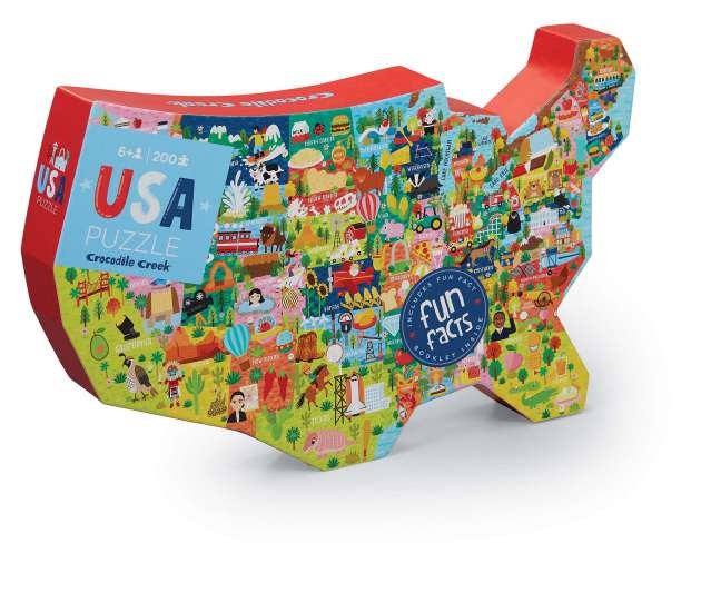 200 Pc Puzzle/USA Shaped Box