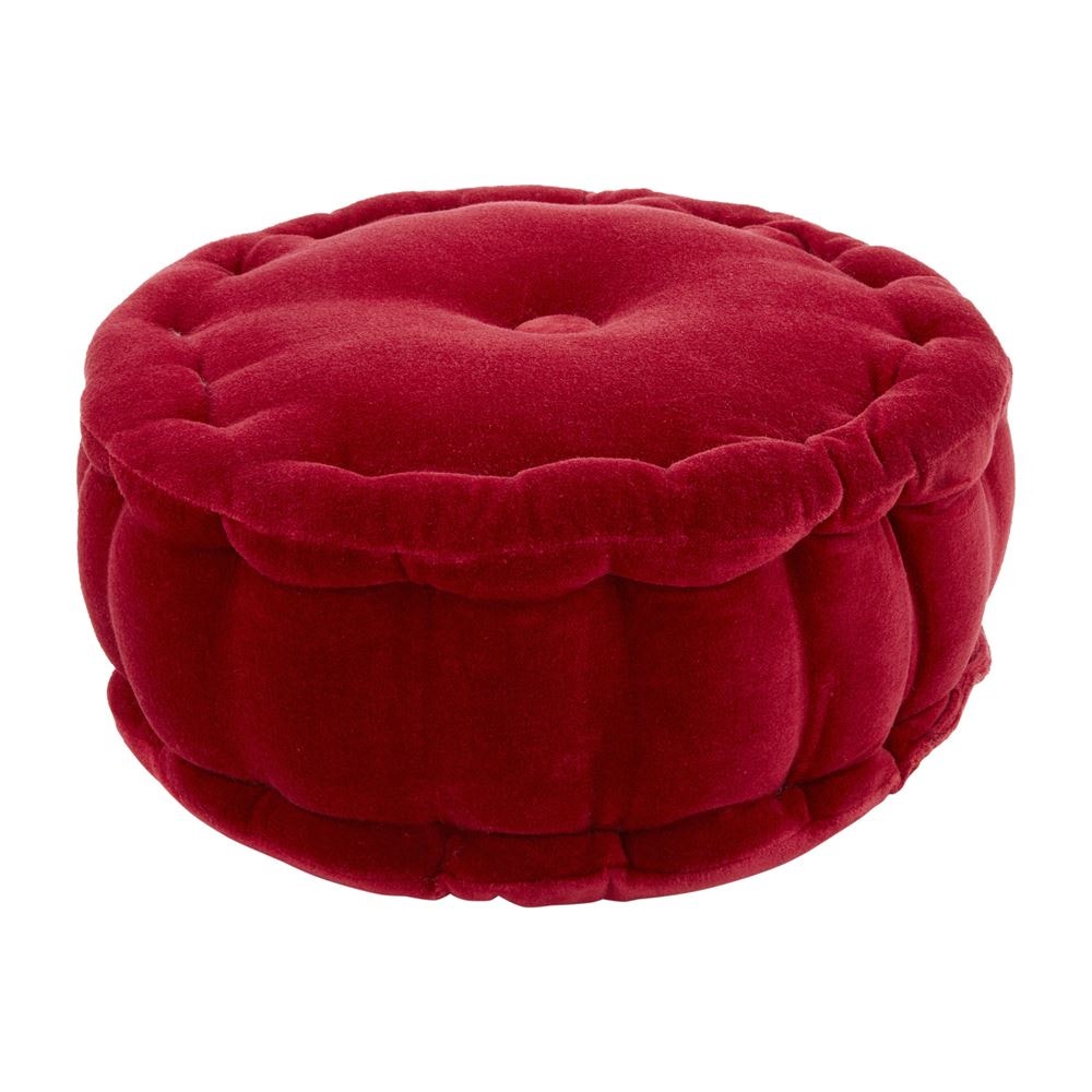 Red Tufted Velvet Pillow