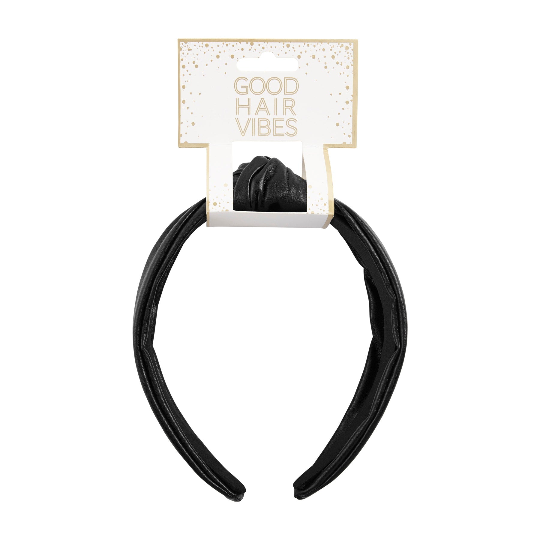 LEATHER BLACK KNOTTED HEADBAND