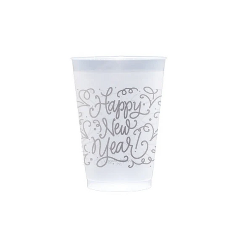 Frosted Cups | Happy New Year (Silver)