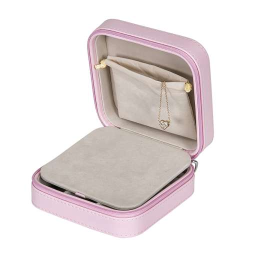 Josette Travel Jewelry Case in Blush Pink Vegan Leather