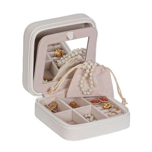 Dana Vegan Leather Jewelry Box in Ivory