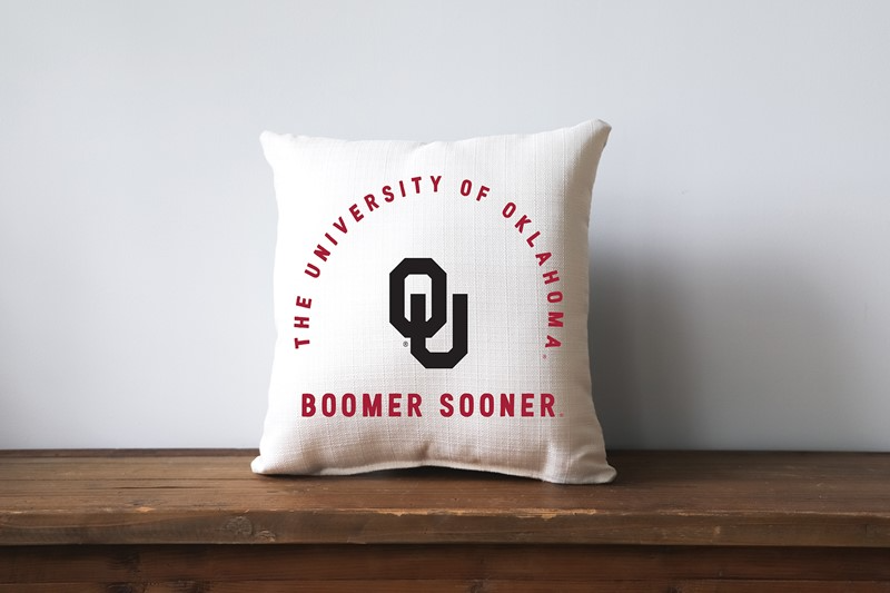 The University of Oklahoma Collegiate Team Arched Pillow