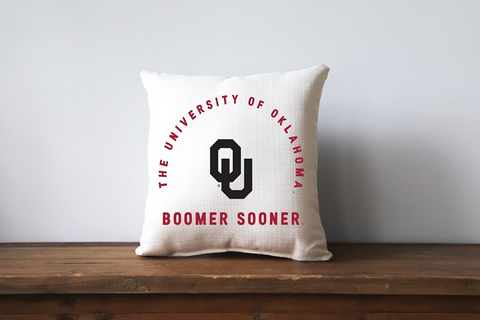 The University of Oklahoma Collegiate Team Arched Pillow