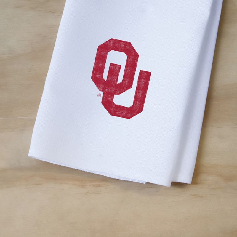 Grunge Collegiate Logo University Of Oklahoma Tea Towel