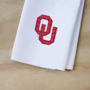 Grunge Collegiate Logo University Of Oklahoma Tea Towel