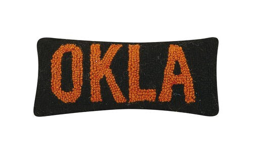 OKLA Black/Orange Hook Pillow - 12X5
