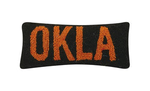 OKLA Black/Orange Hook Pillow - 12X5