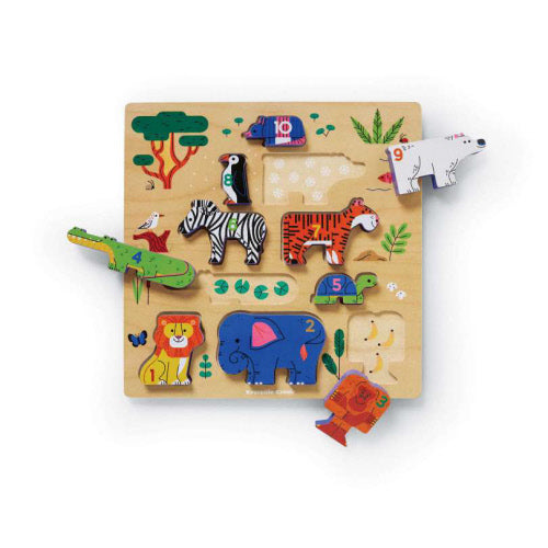 123 Stacking Wood Puzzle/123 Zoo