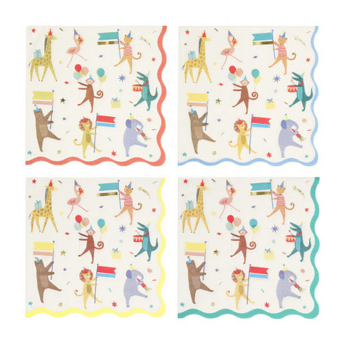 Animal Parade Large Paper Napkins | Set of 20