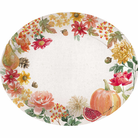 XLarge Oval Plate - Autumn Garden