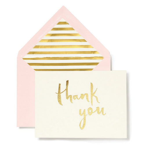Thank You Note Card Set | Blush with Gold Set 10