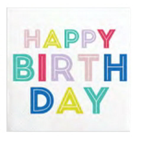 Beverage Napkins | Happy Birthday Multicolor