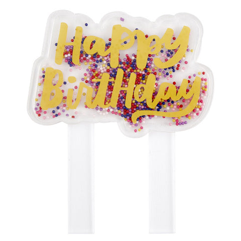 Bead Filled Cake Topper | Happy Birthday
