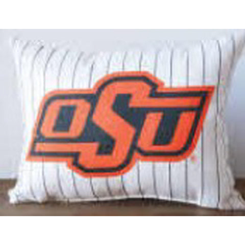 Oklahoma State Pinstripe Pillow + Piping