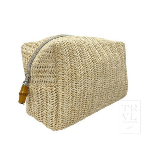 SAND STRAW ON BOARD COSMETIC BAG